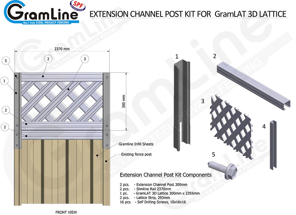 EXTENSION-POSTS--ASSEMBLY-CHANNEL-POST-KIT-3D-LATTICE